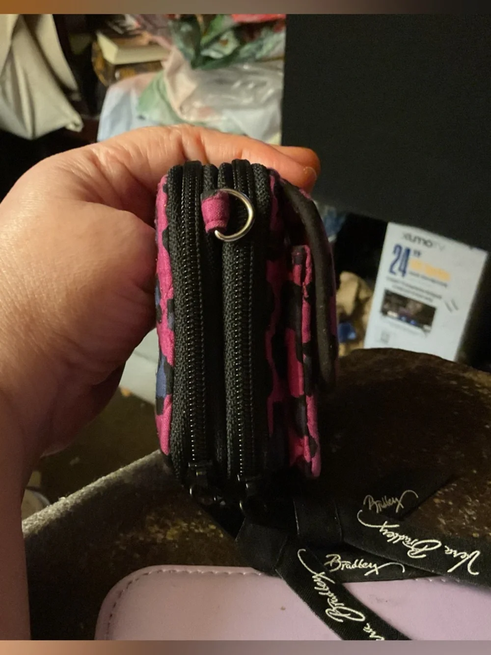 VERA BRADLEY LEOPARD PINK AND BLACK QUILTED WALLET - Picture 3 of 9